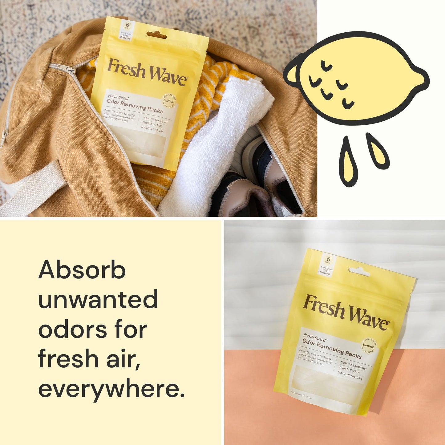 Lemon Odor Eliminating Packs | 6 ct.