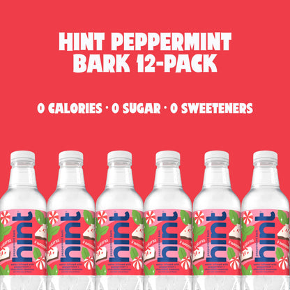 Hint Fruit-Infused Bottled Water, Peppermint Bark- Sugar Free Flavored Water with Zero Calories - 16 Fl Oz (Pack of 12)