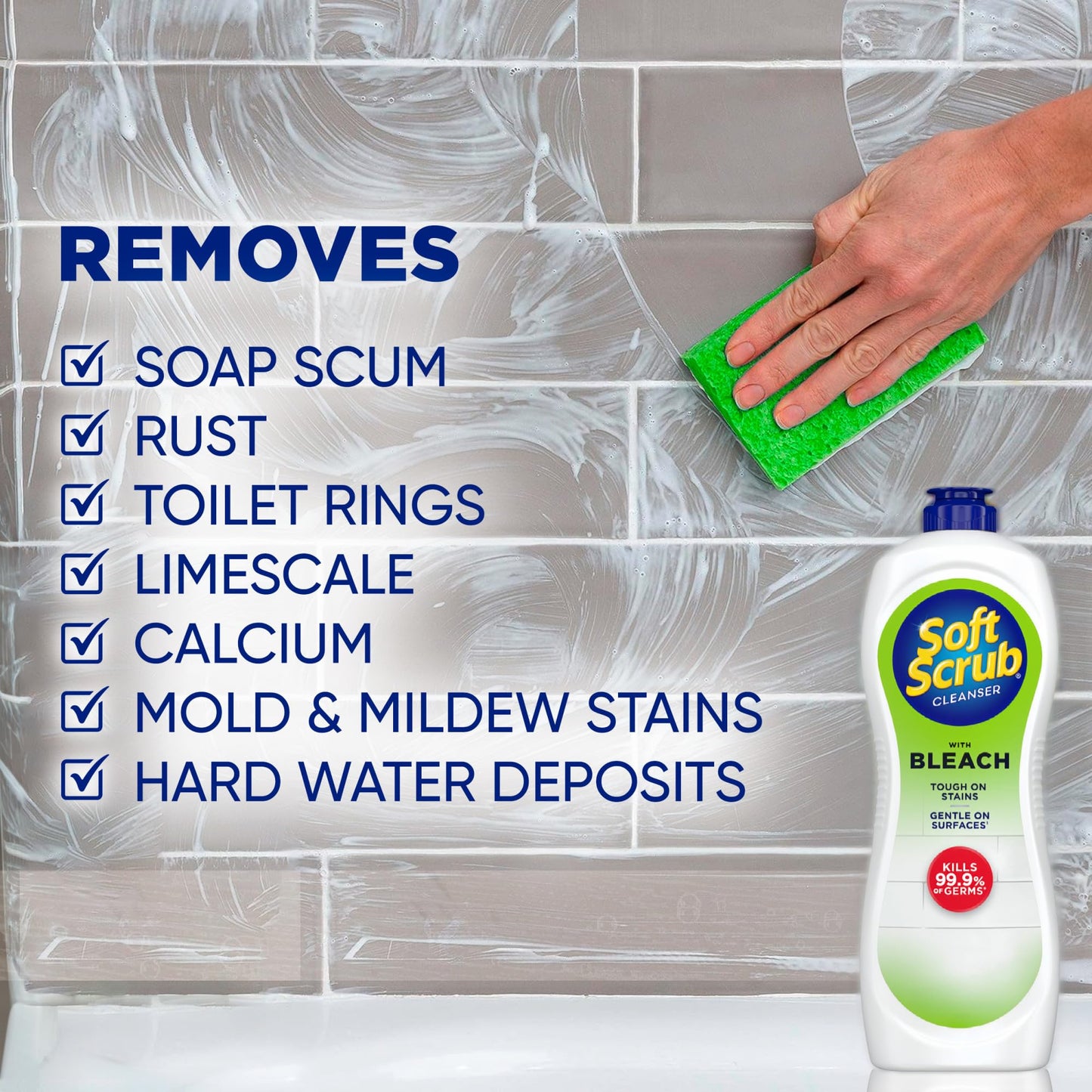 Soft Scrub Cleanser with Bleach, 36 Oz, Multi Surface Cleaner