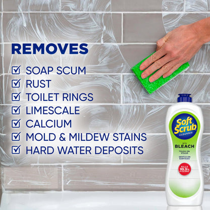 Soft Scrub Cleanser with Bleach, 36 Oz, Multi Surface Cleaner