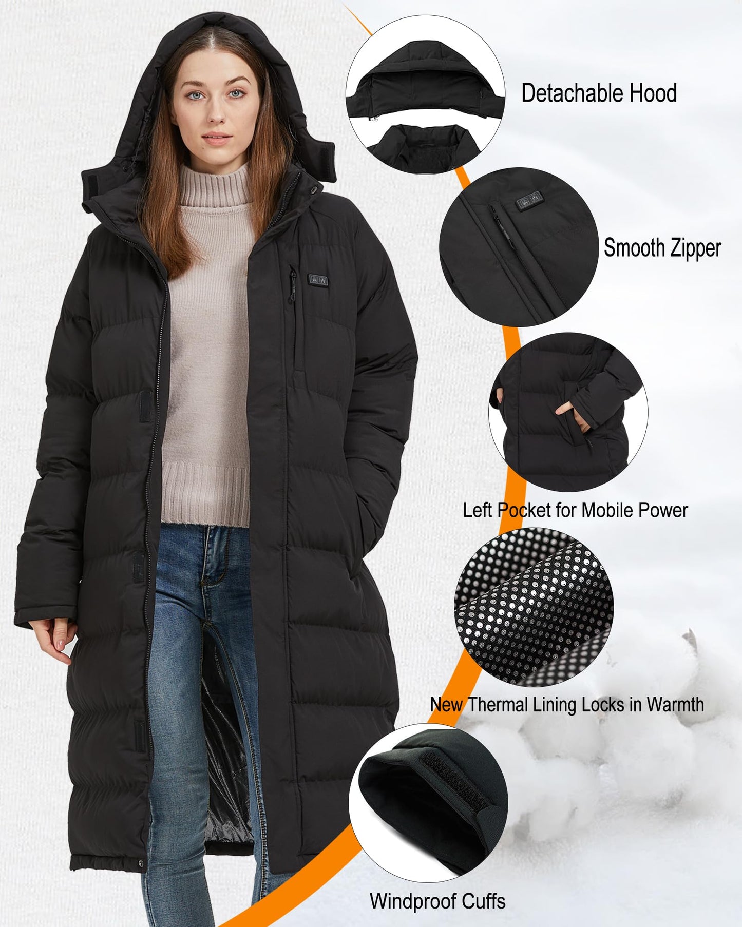 Size Large Women's Heated Jacket with Battery Pack