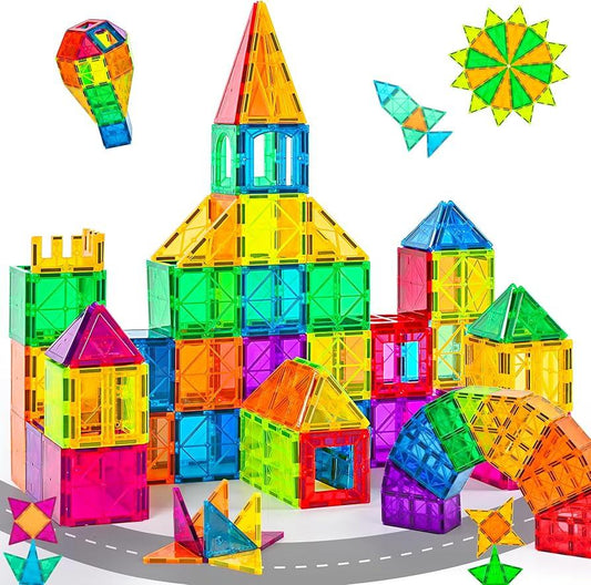 Glory Bright Magnetic Tiles 60-Piece Magnetic Construction Blocks