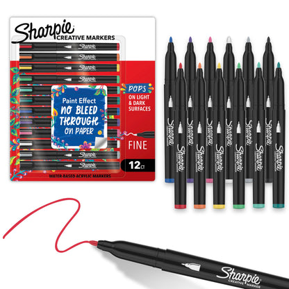 Sharpie Water-Based Acrylic Paint Markers 12 Count