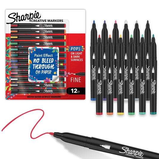 Sharpie Water-Based Acrylic Paint Markers 12 Count