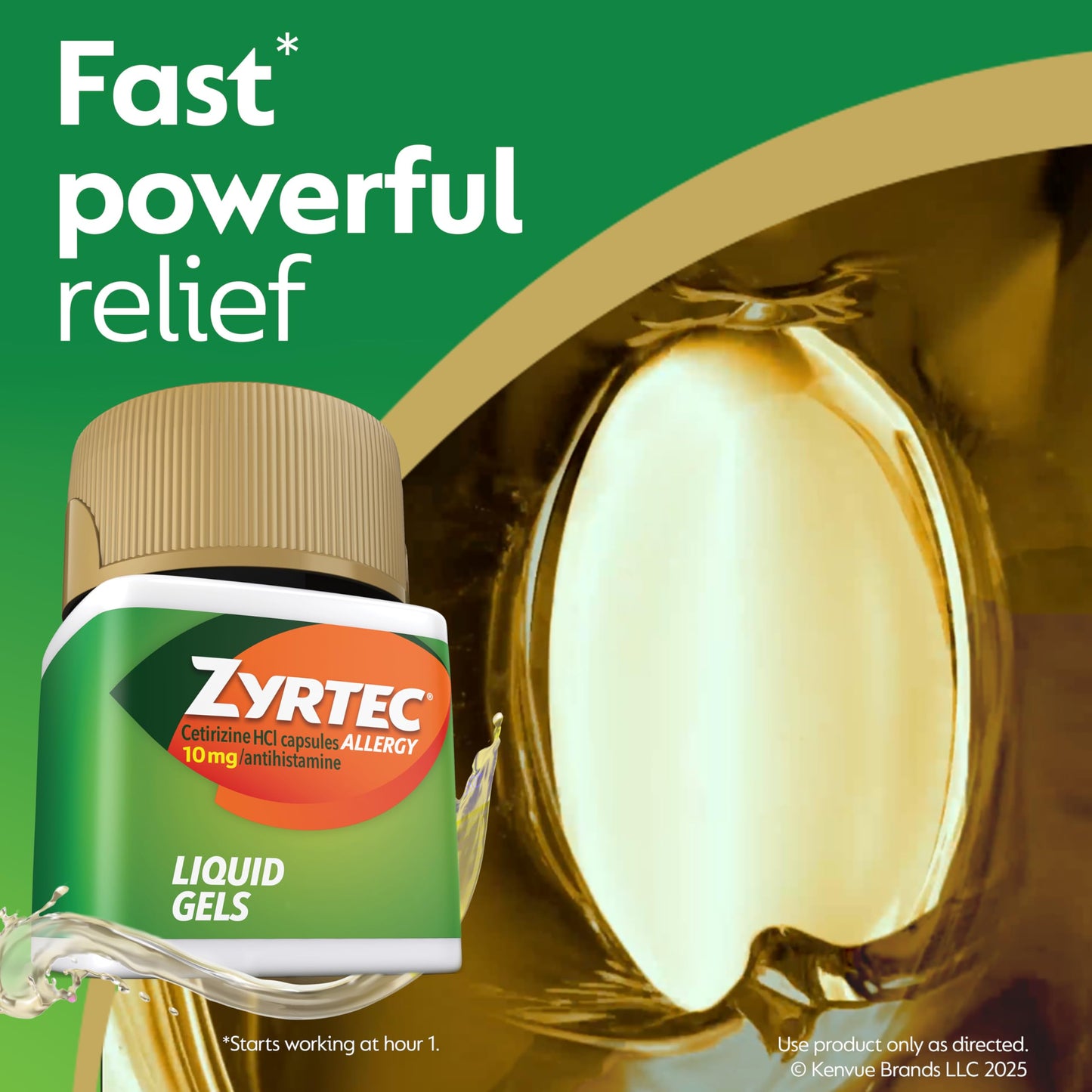 Zyrtec 24 Hour Allergy Relief Gel Capsules 40 Count (Exp. 05/2027)