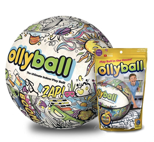 Ollyball - The Ultimate Indoor Kickball for Kids and Parents! Kick it. Color it. Play Ball in The House.