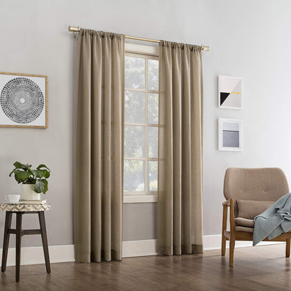 Semi-Sheer Rod Pocket Curtain Panel 54 X95 Taupe 1-Piece