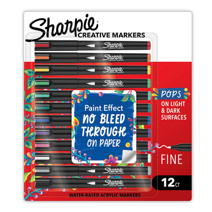 Sharpie Water-Based Acrylic Paint Markers 12 Count