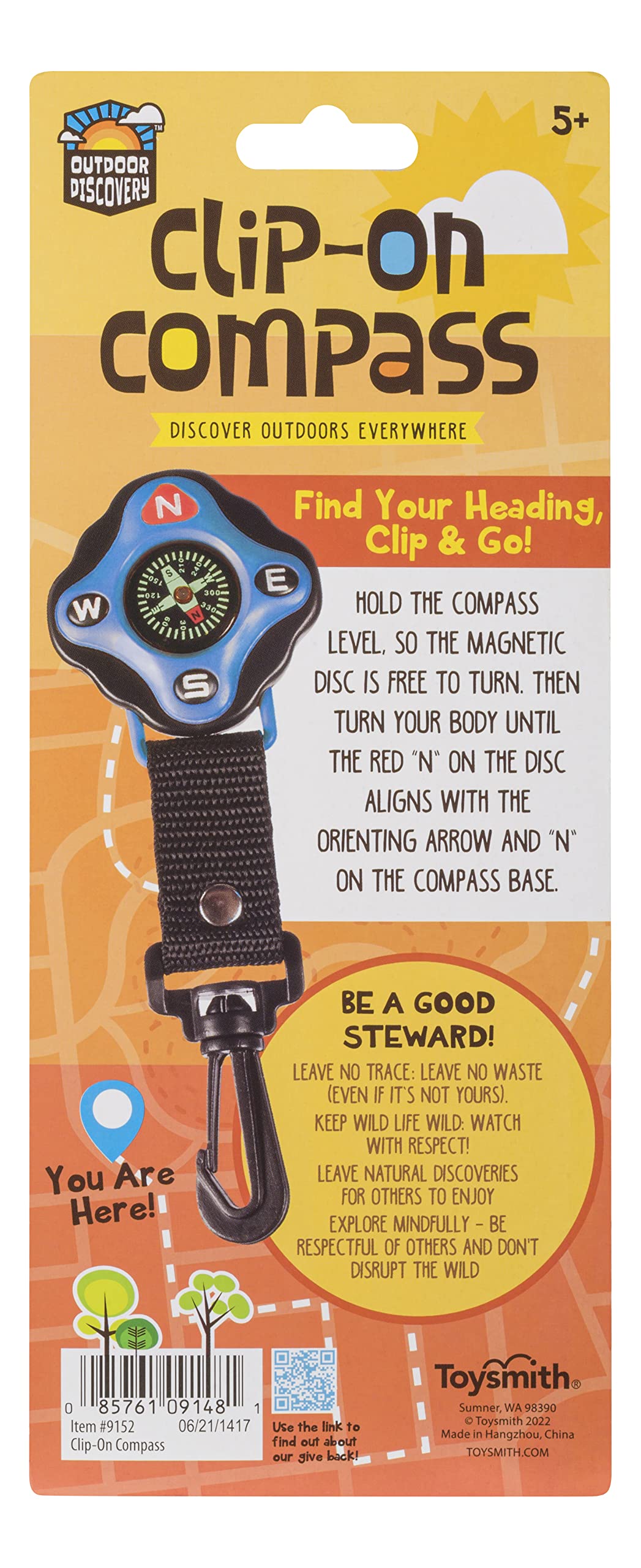 Toysmith Backyard Exploration Clip-On Compass