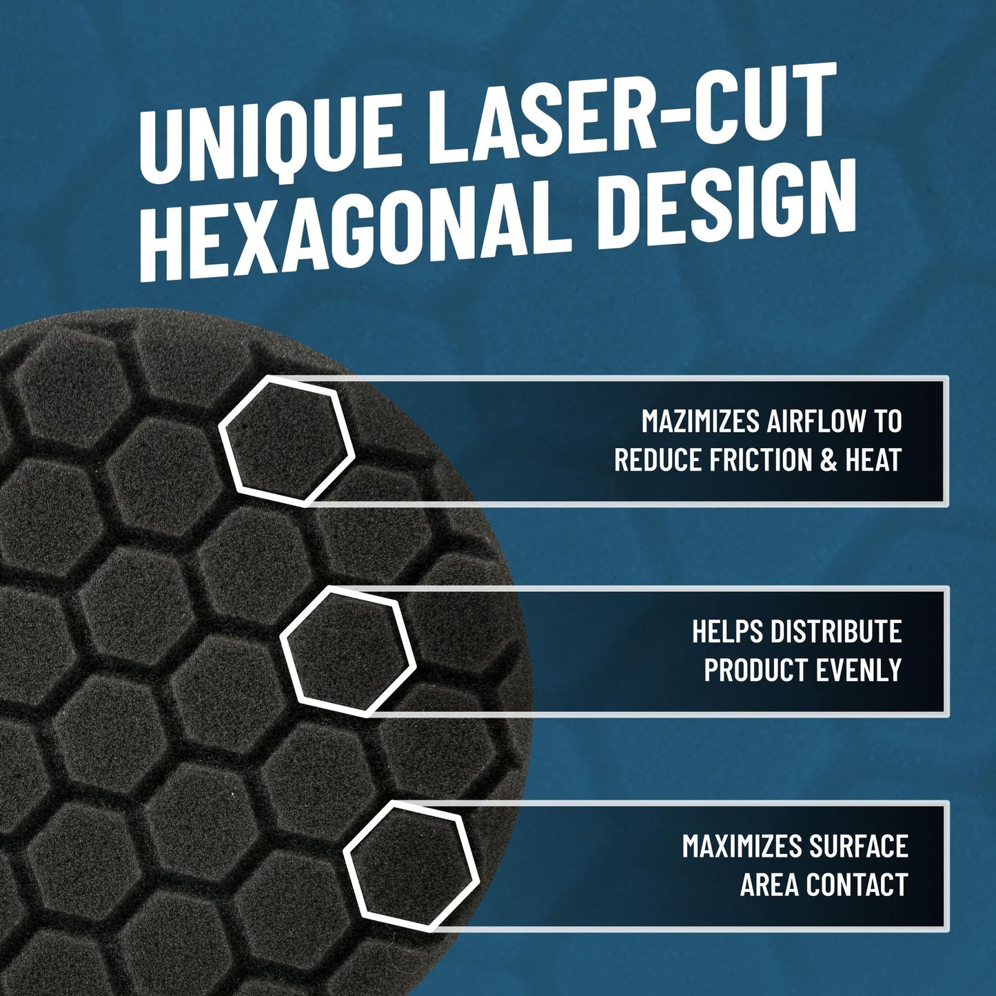Chemical Guys Hex-Logic Finishing Pad Black (6.5 Inch) (3 Pack) – Ultra Soft Foam Pads for Wax, Sealant & Glaze Application On Large Panels