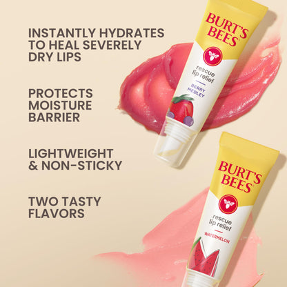 Burt S Bees Watermelon and Berry Medley Rescue Lip Relief 2-Pack 0.35 Oz
