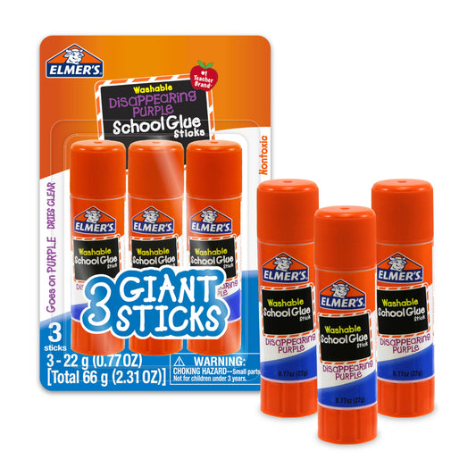 Elmer's Purple School Glue Sticks, 3 Count