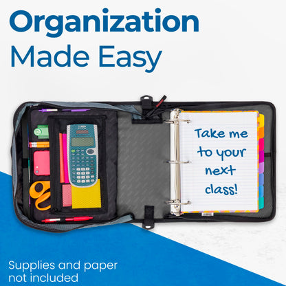 Case-it Mighty Zip Tab School Zipper Binder