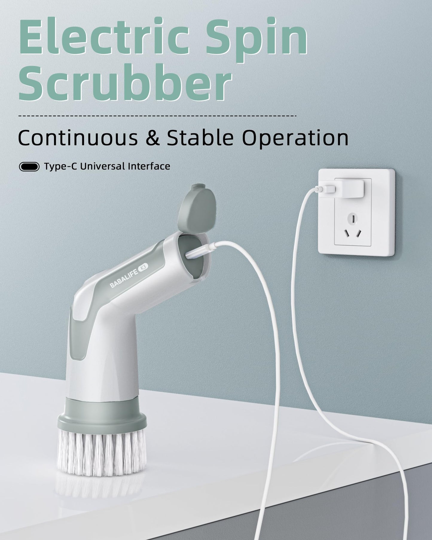 Electric Spin Scrubber (Gray)