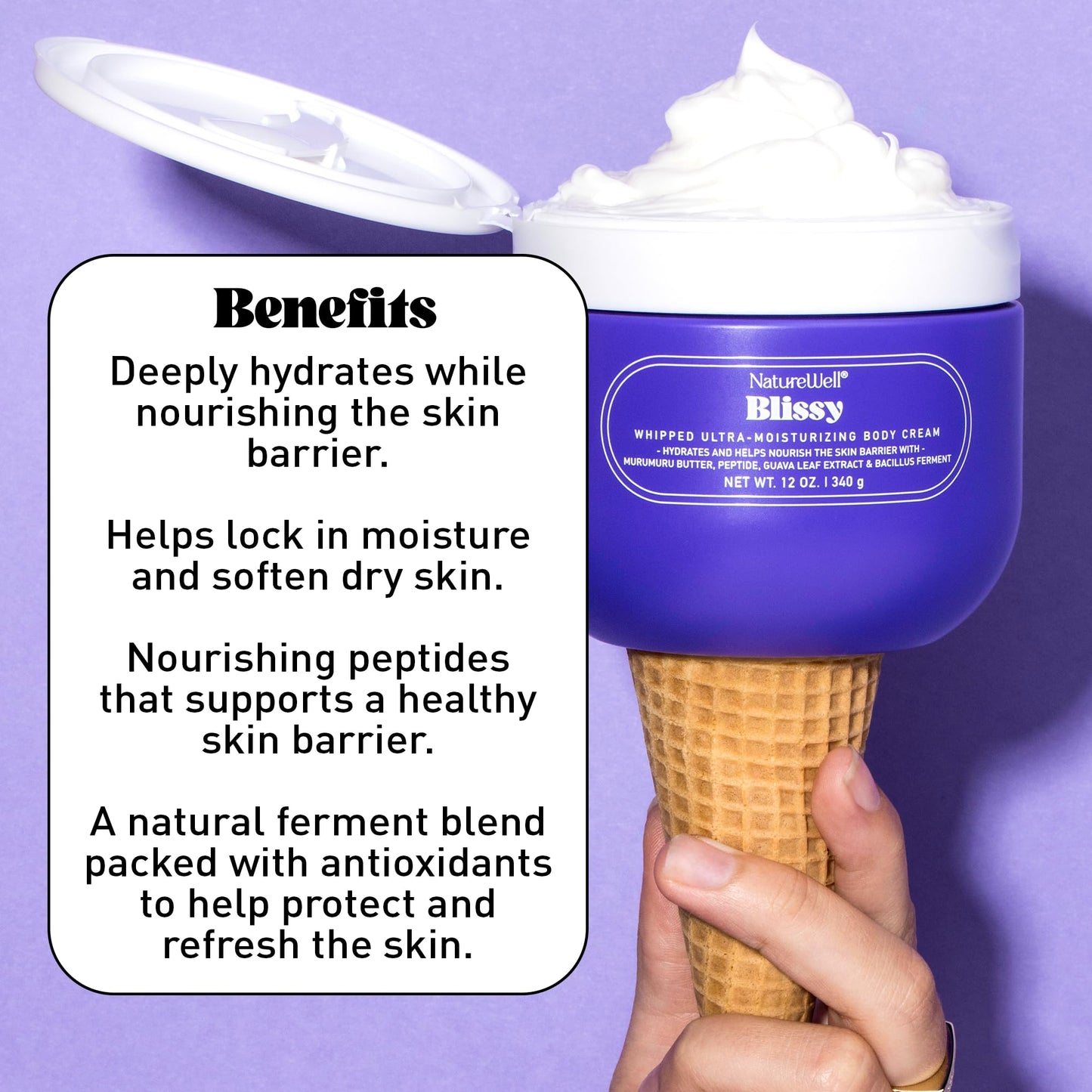 NATURE WELL Blissy Ultra-Moisturizing Scented Whipped Body Cream, 12 Oz