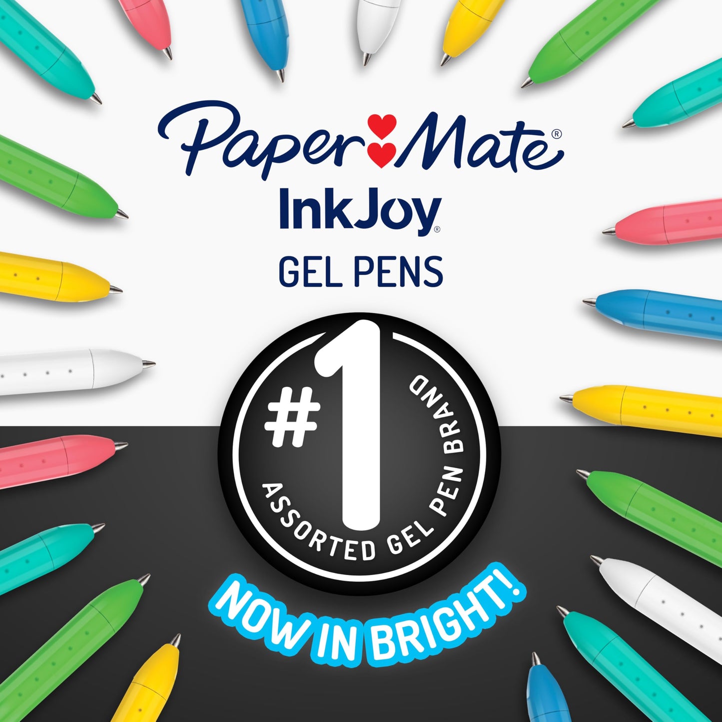 Paper Mate InkJoy Gel Bright Pens, Medium Point (0.7mm) 10 Count