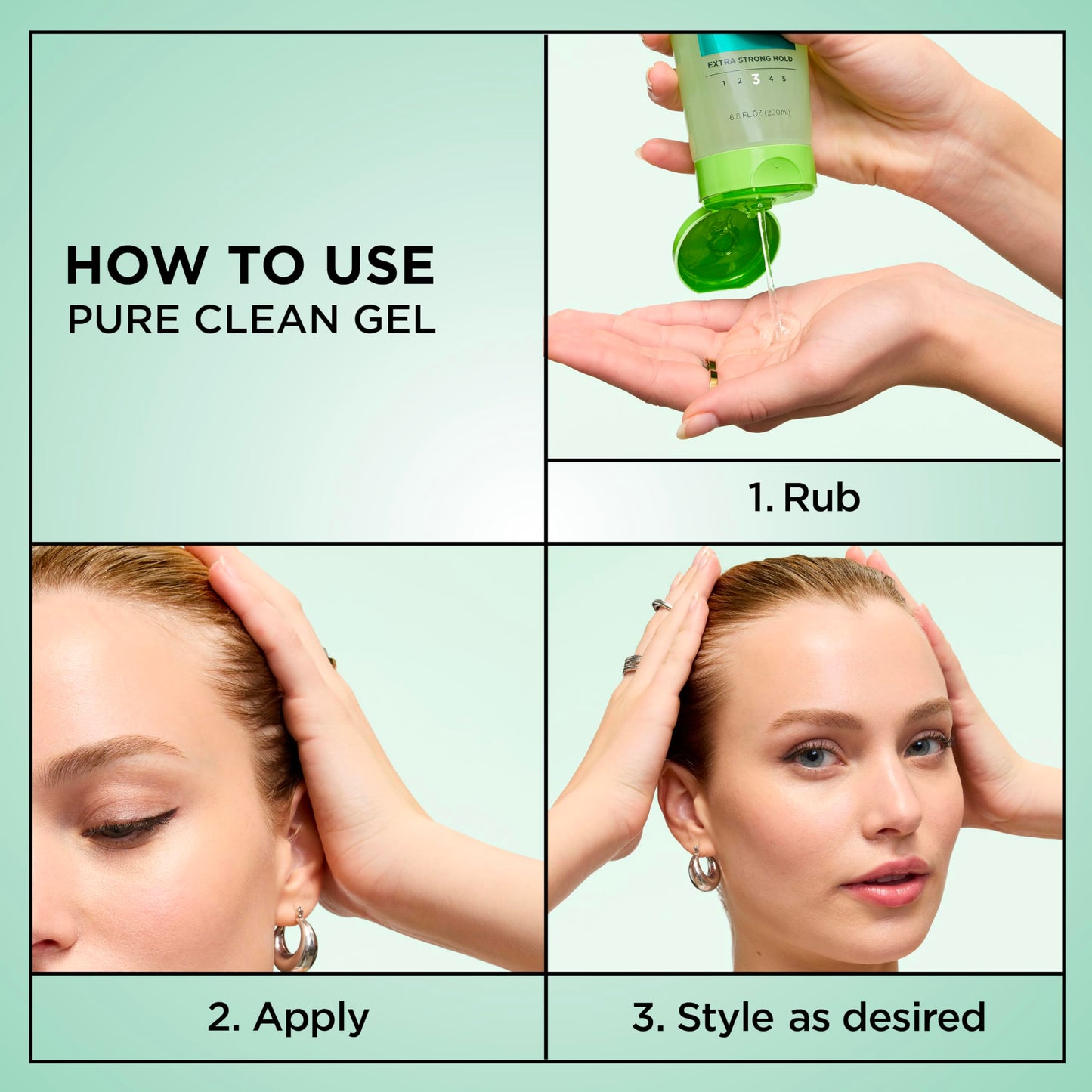 Garnier Fructis Pure Clean Extra Strong Hold Hair Gel 6.8 oz