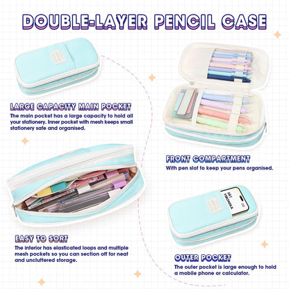 Focxoio 110-Piece Aesthetic School Supplies Set with Pen Case
