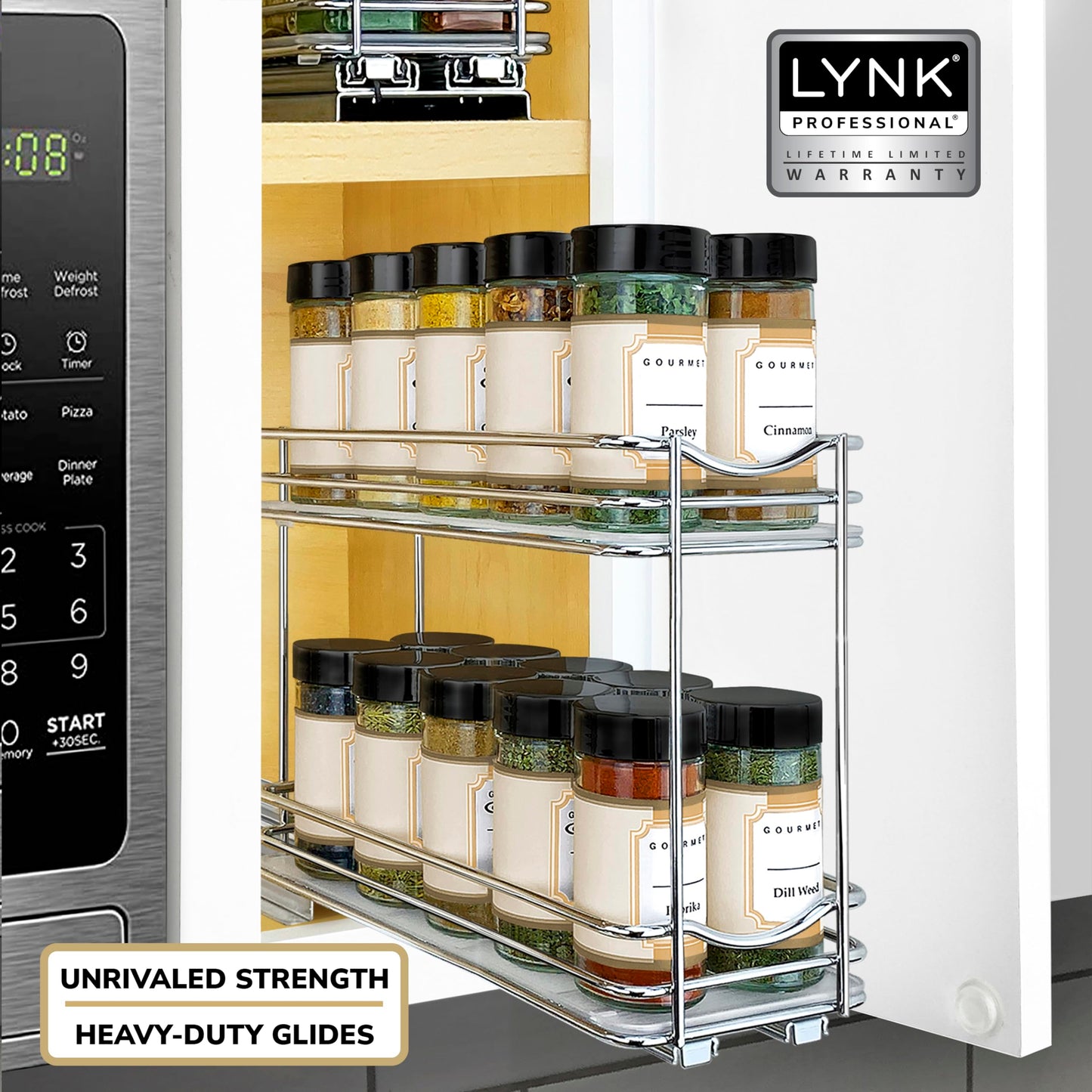 Slide Out Spice Rack Pull Out Cabinet Organizer 4-1/4 in.