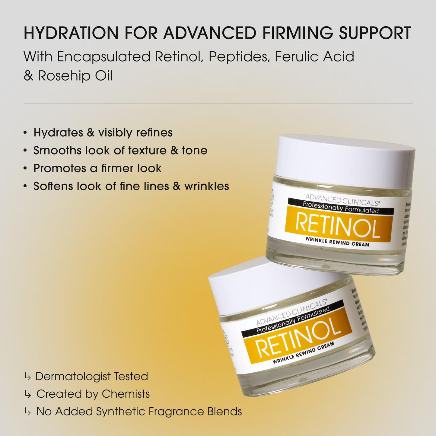 Advanced Clinicals Retinol Face Moisturizer 2.5 oz