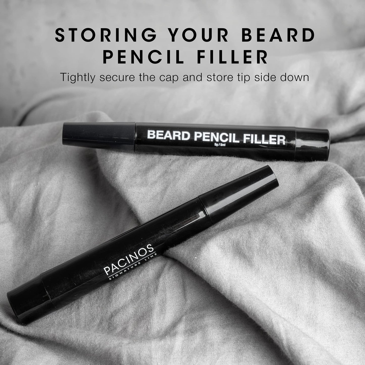 Pacinos Beard Pencil Filler - Bristle Brush Included(Light Brown)