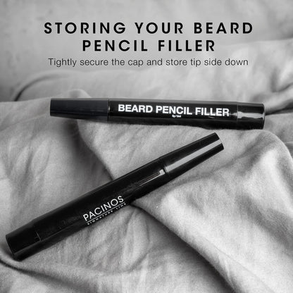 Pacinos Beard Pencil Filler - Bristle Brush Included(Light Brown)