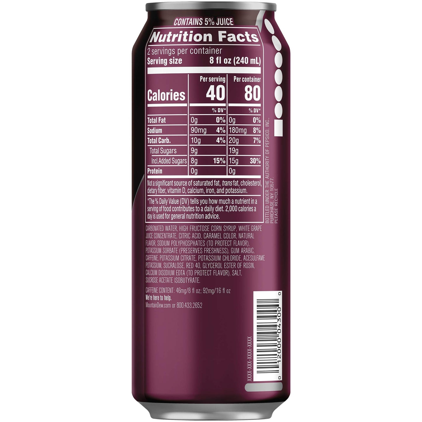 Mountain Dew Kickstart Energy Drink, Black Cherry, 16 oz
