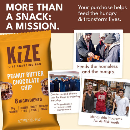 KiZE Energy Bars - Peanut Butter Chocolate Chip (Exp 11/3/2026)