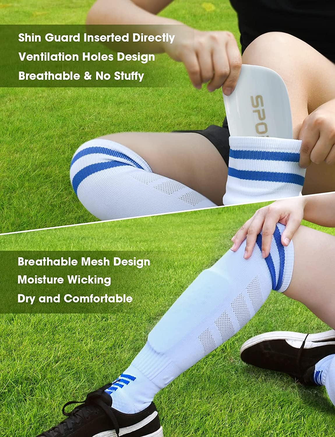 Shin Guards Soccer Youth(3 Pairs Socks + 1 Pair Shin Guard) (SIZE: Small)