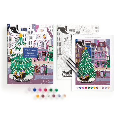 Galison Joy Laforme Christmas Square – Paint By Numbers Kit
