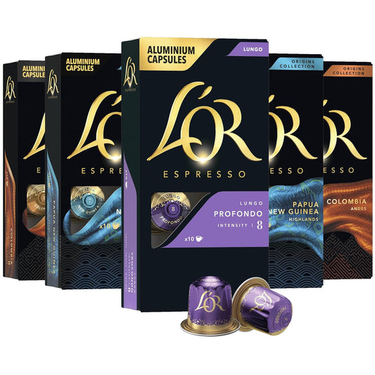 L'OR Espresso Capsules, 50 Count Mild Variety Pack, Single-Serve Aluminum Coffee Capsules Compatible with the L OR BARISTA System & *Nespresso Original Machines *Open Box* *Exp 11/30/25*