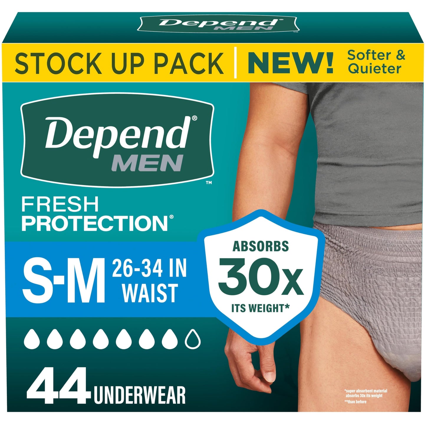 Adult Diapers, Small/Medium, 44 Count