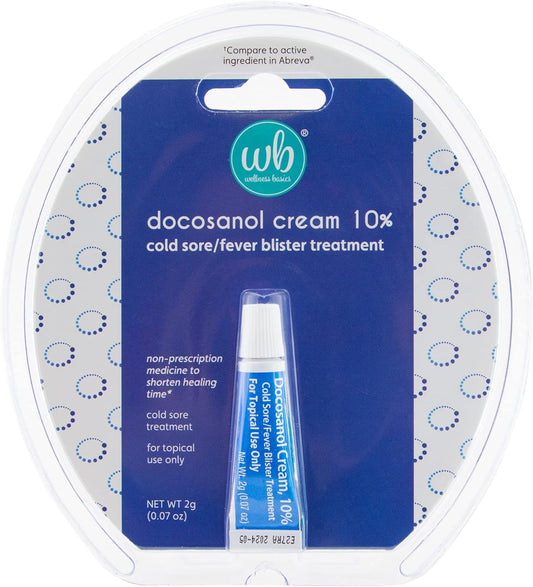Docosanol Cream 10% | Cold Sore Treatment | Shortens Healing Time | 0.07oz - 1 Tube