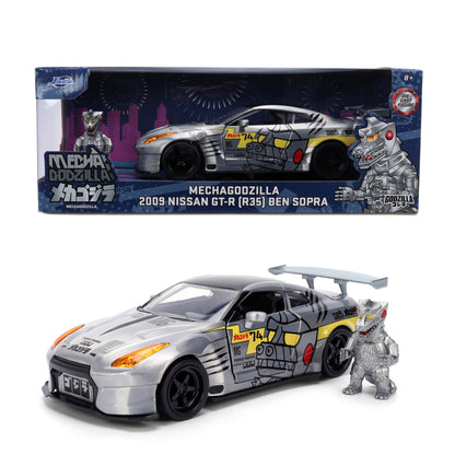 Jada Mechagodzilla with 2009 Nissan GT-R R35 Ben Sopra