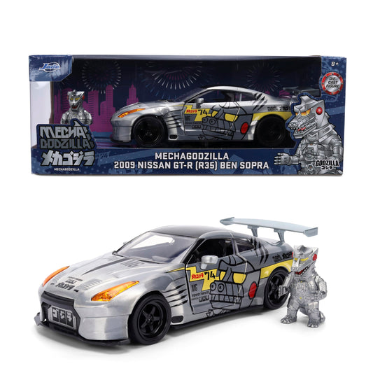 Jada Mechagodzilla with 2009 Nissan GT-R R35 Ben Sopra