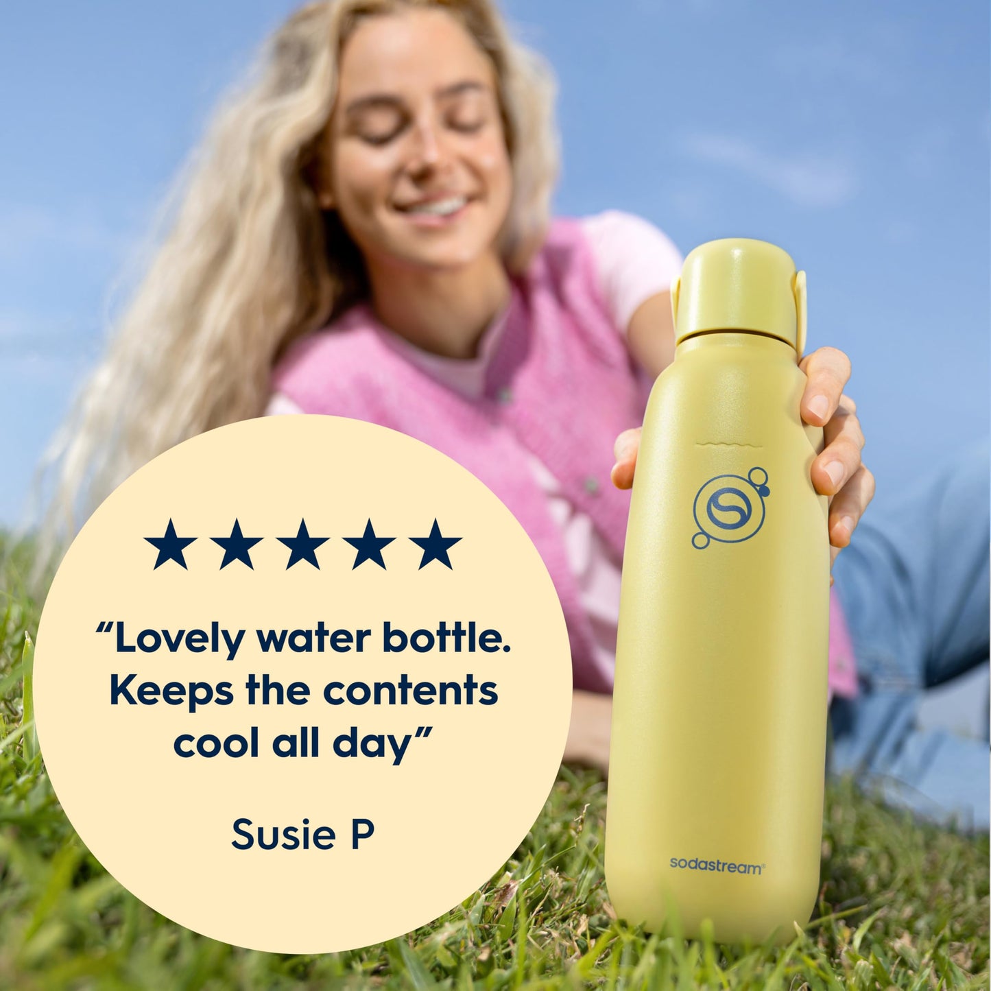SodaStream Sodastream Fizz & Go Insulated Stainless Steel Carbonating Bottle Lemon 30.4 Oz