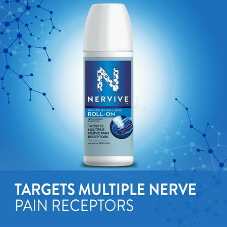 Nervive Nerve Care, Pain Relieving Roll On, Max Strength Topical Pain Relief, 2.5 oz *Exp 4/27*