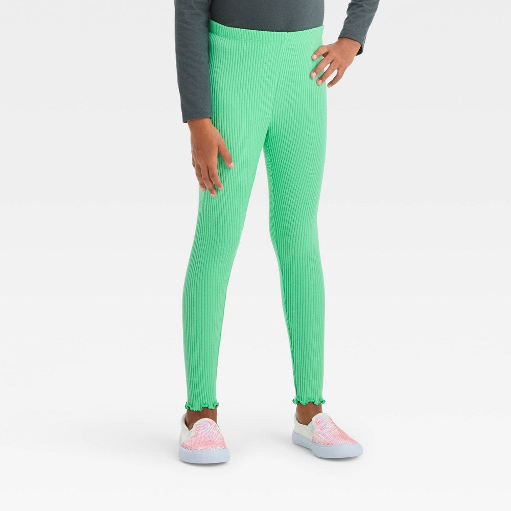 Girls' Cozy Ribbed Leggings - Cat & Jack™ Mint Green **SIZE M**