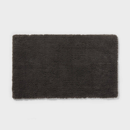 24x40 Spa Plush Bath Rug Dark Gray - Threshold : Machine Washable, Tufted Polyester, Latex Backing