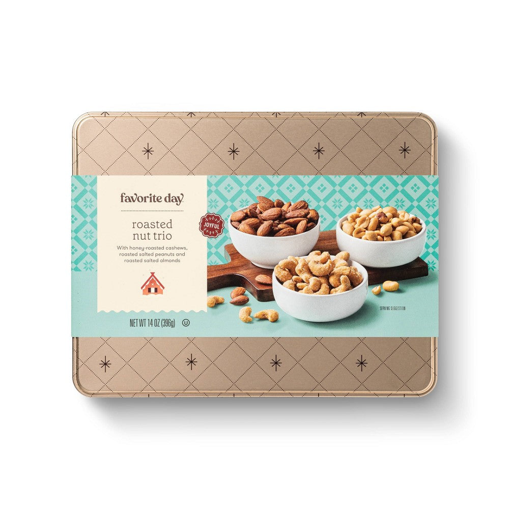 Holiday Roasted Nut Trio Tin - 14oz - Favorite Day™