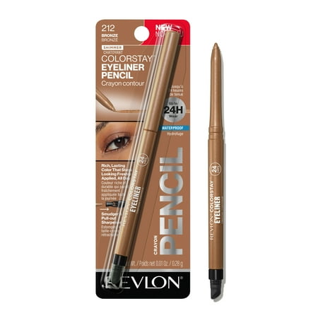 Revlon ColorStay Waterproof Eyeliner Pencil, Built-In Sharpener, 212 Bronze, 0.01 oz