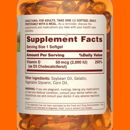 Sundown Vitamin D3 2000 IU Softgels - 150 ct *Exp 02/2026*