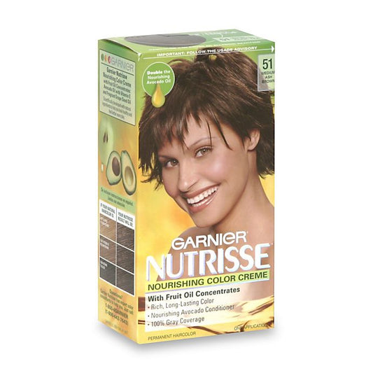 Garnier Nutrisse Nourishing Color Creme in 51 Medium Ash Brown *Packing May Vary*