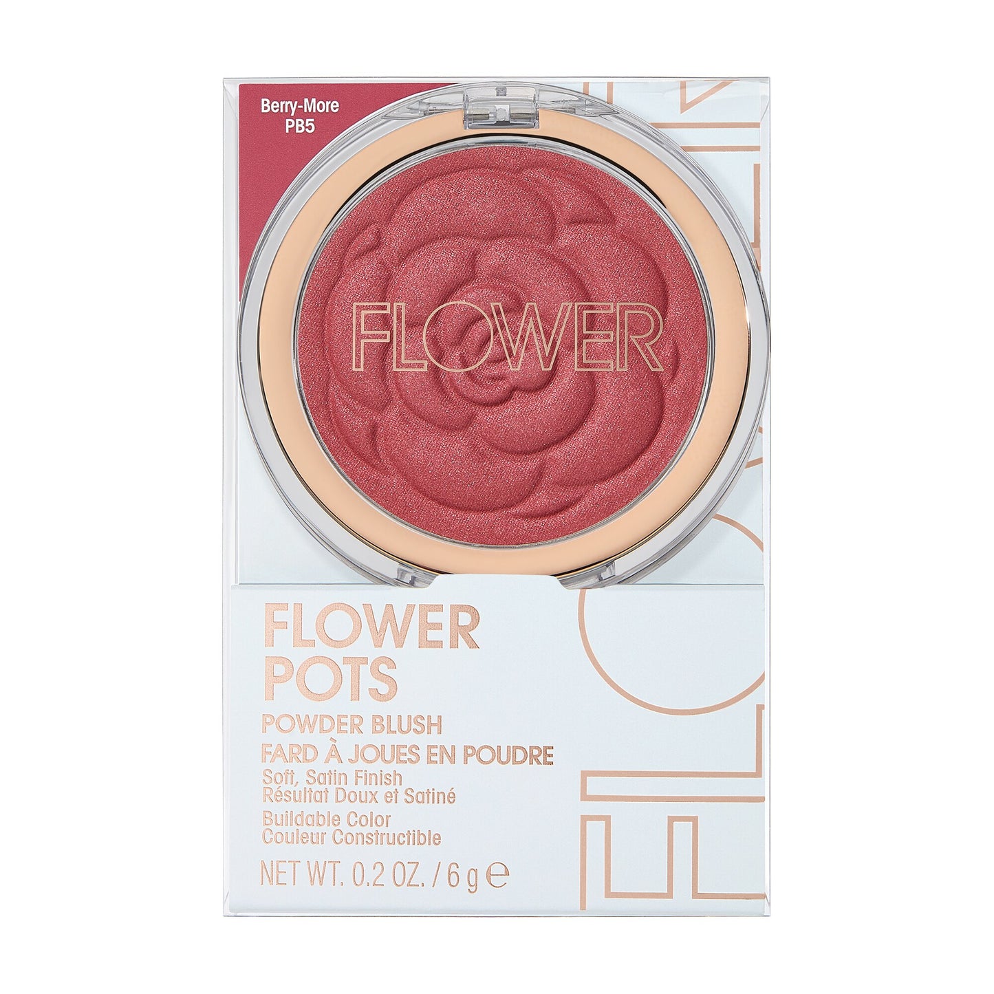 FLOWER Beauty Flower Pots Powder Blush, Berry-More