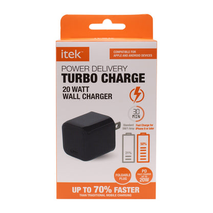 Itek PD 20 Watt Wall Charger, Black