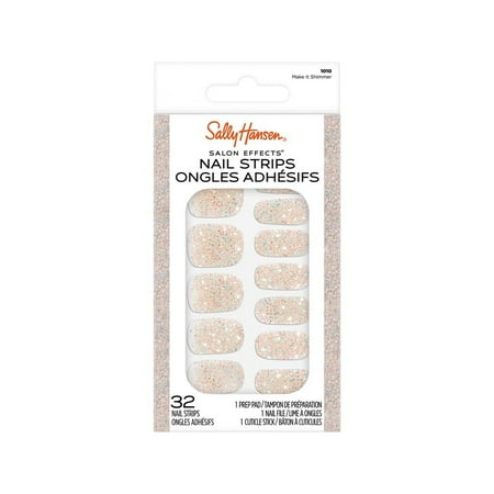 Sally Hansen Salon Effects Gloss Nail Strips, Make It Shimmer, 32pcs