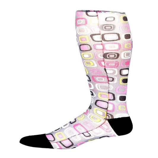 Men's 8-13 Compression Socks 8-15 mmHg, Grey Dot Art