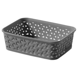 Y-Weave Mini Decorative Storage Basket Gray - Brightroom