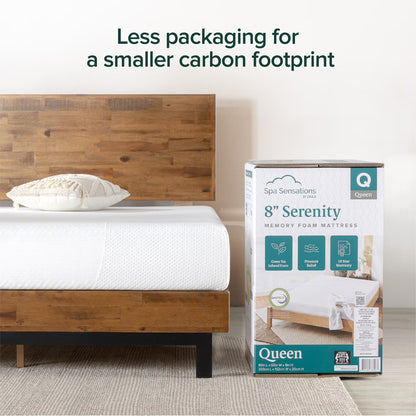 Serenity 8" Memory Foam Mattress, Size: Queen (No Packaging)