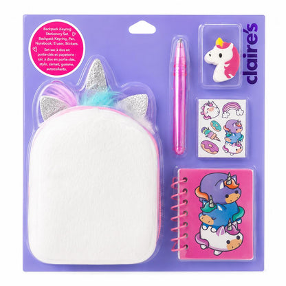 Claire's 5 Piece Unicorn Backpack Keyring Pencil Pouch (Random Color)